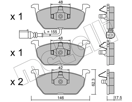 Brake Pad Set, disc brake 22-1028-0