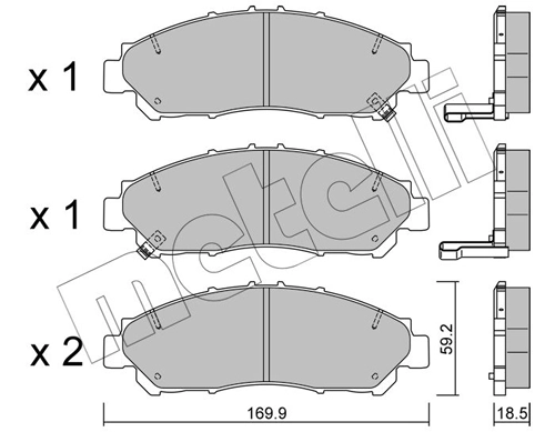 Brake Pad Set, disc brake 22-1291-0