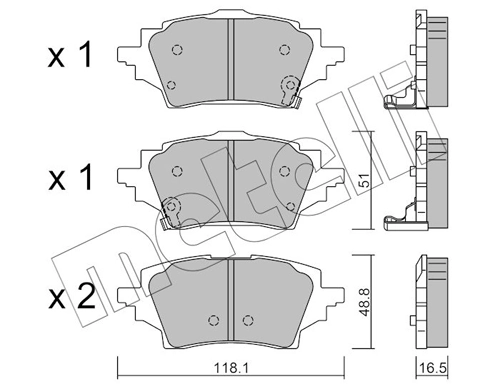 Brake Pad Set, disc brake 22-1228-0