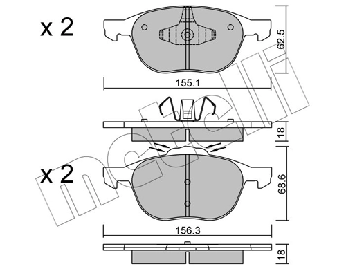 Brake Pad Set, disc brake 22-0534-1