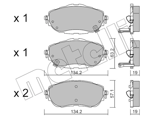 Brake Pad Set, disc brake 22-0998-0