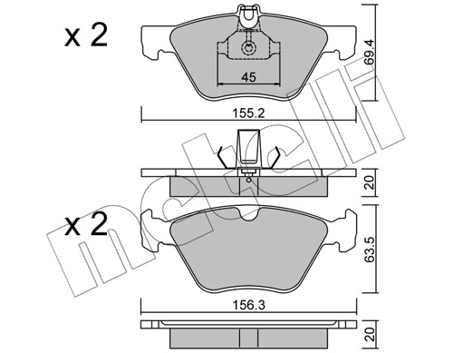 Brake Pad Set, disc brake 22-0252-0