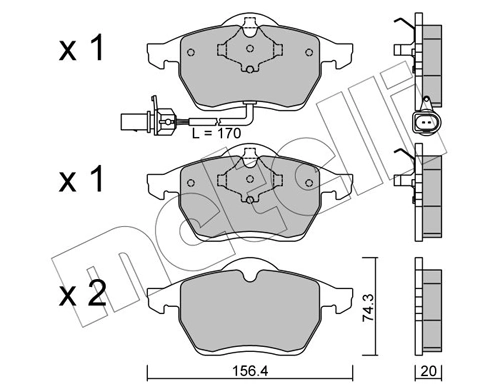 Brake Pad Set, disc brake 22-0279-1