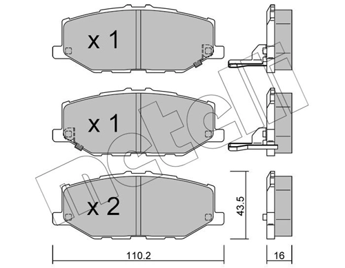 Brake Pad Set, disc brake 22-1215-0