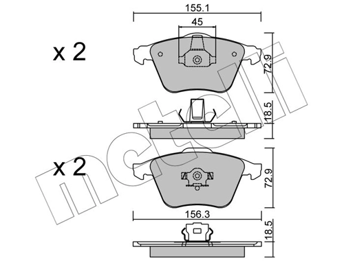 Brake Pad Set, disc brake 22-0549-3