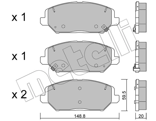 Brake Pad Set, disc brake 22-1163-0