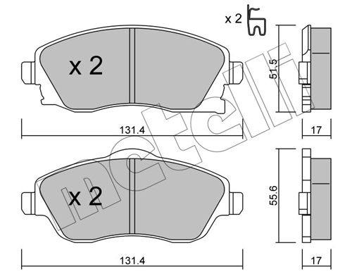 Brake Pad Set, disc brake 22-0340-0