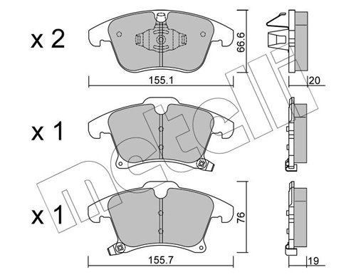 Brake Pad Set, disc brake 22-1039-0