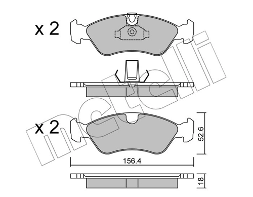 Brake Pad Set, disc brake 22-0208-0