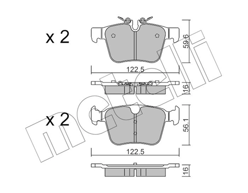 Brake Pad Set, disc brake 22-1122-0