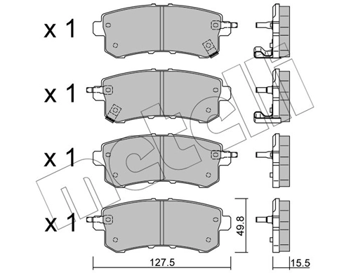 Brake Pad Set, disc brake 22-1155-0