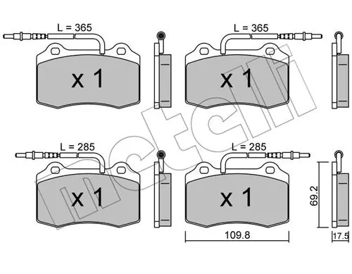 Brake Pad Set, disc brake 22-0251-1