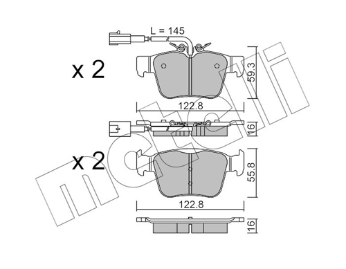 Brake Pad Set, disc brake 22-1101-0