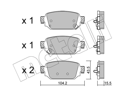 Brake Pad Set, disc brake 22-1238-0