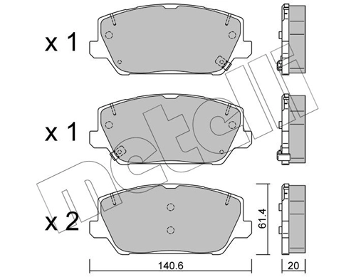 Brake Pad Set, disc brake 22-1241-0