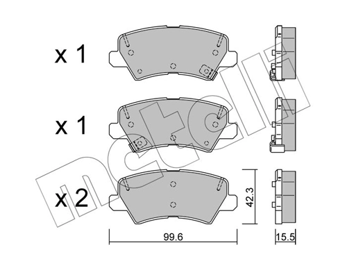 Brake Pad Set, disc brake 22-1166-0