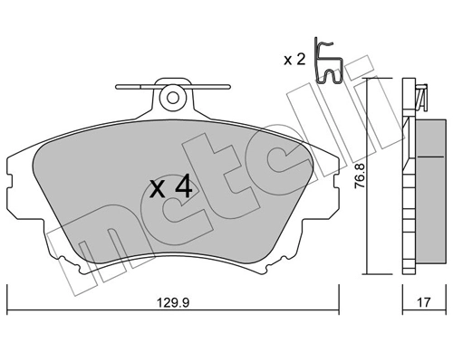 Brake Pad Set, disc brake 22-0286-0