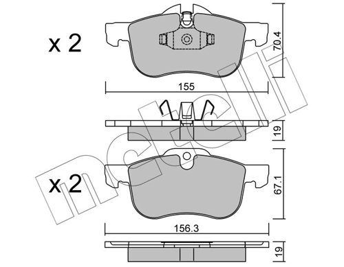 Brake Pad Set, disc brake 22-0307-0
