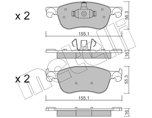 Brake Pad Set, disc brake 22-1142-0