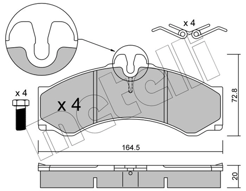 Brake Pad Set, disc brake 22-0262-0