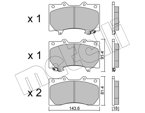 Brake Pad Set, disc brake 22-1279-0