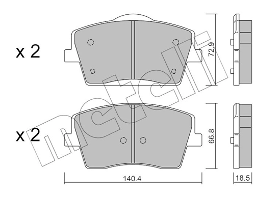 Brake Pad Set, disc brake 22-1186-0