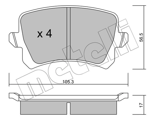 Brake Pad Set, disc brake 22-0806-0