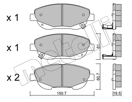 Brake Pad Set, disc brake 22-0879-0