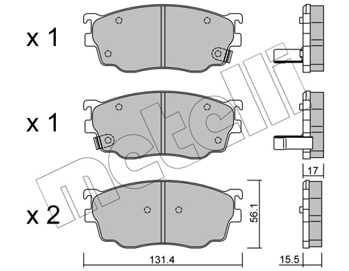 Brake Pad Set, disc brake 22-0301-0