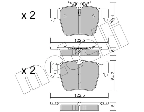 Brake Pad Set, disc brake 22-1135-0