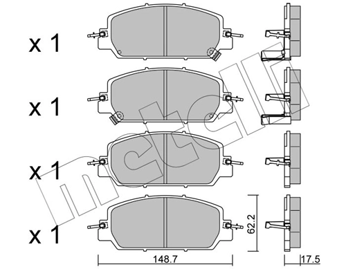 Brake Pad Set, disc brake 22-1153-0