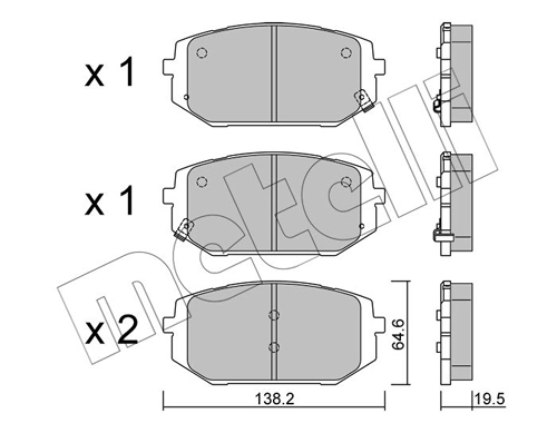Brake Pad Set, disc brake 22-1361-0