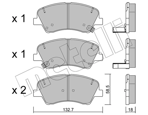 Brake Pad Set, disc brake 22-1167-0