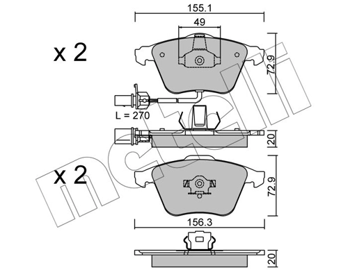 Brake Pad Set, disc brake 22-0549-1
