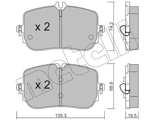 Brake Pad Set, disc brake 22-1268-0