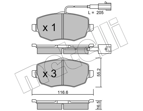 Brake Pad Set, disc brake 22-0528-1