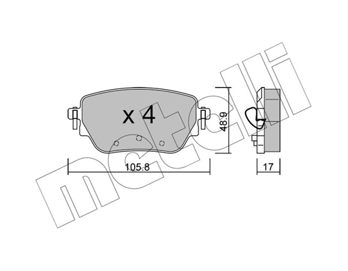 Brake Pad Set, disc brake 22-1195-0