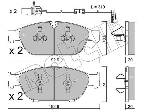 Brake Pad Set, disc brake 22-0953-0K