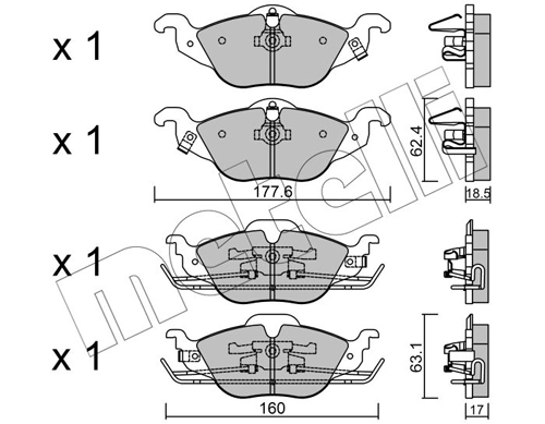 Brake Pad Set, disc brake 22-0257-0