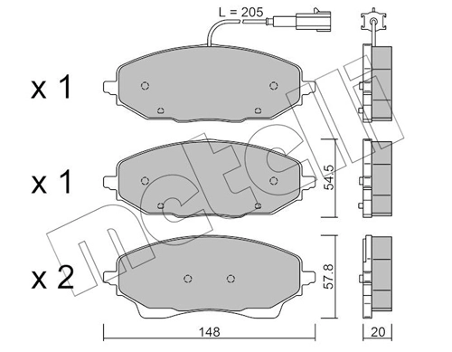 Brake Pad Set, disc brake 22-1378-0