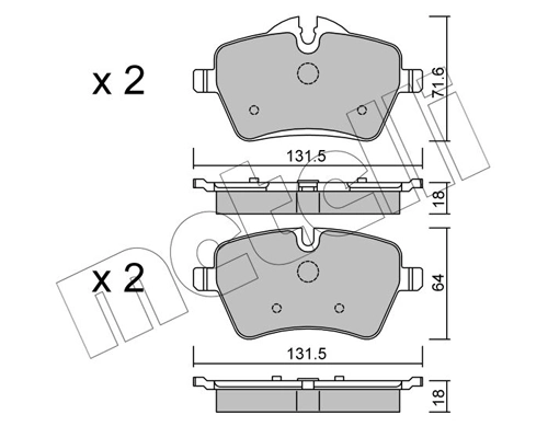 Brake Pad Set, disc brake 22-0768-0