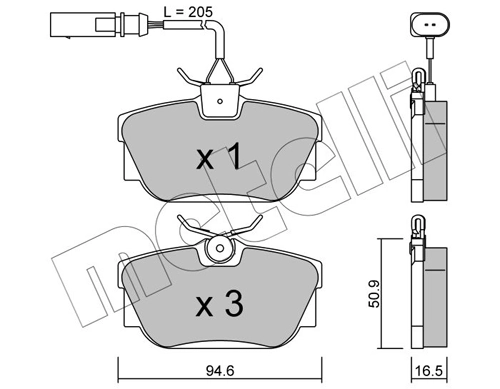 Brake Pad Set, disc brake 22-0346-1