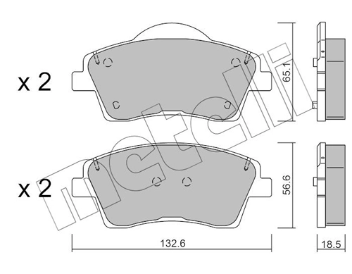 Brake Pad Set, disc brake 22-1249-0