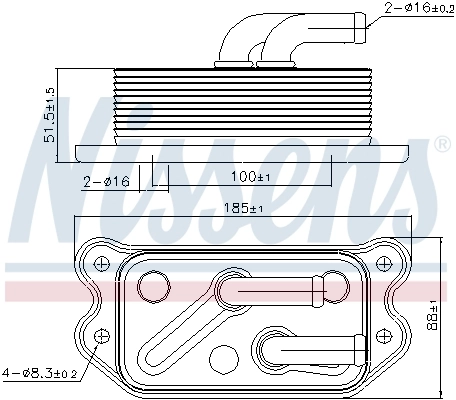 NISSENS 90716 Oil Cooler, engine oil