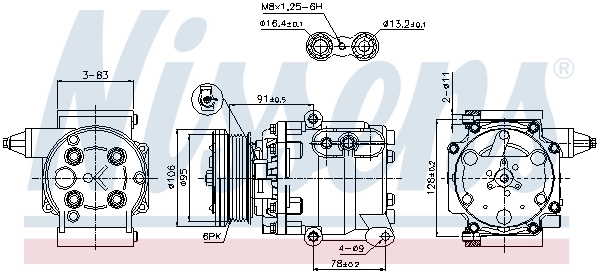 Compressor, air conditioning ** FIRST FIT ** 89358