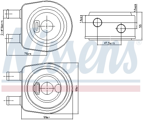 NISSENS 90850 Oil Cooler, engine oil