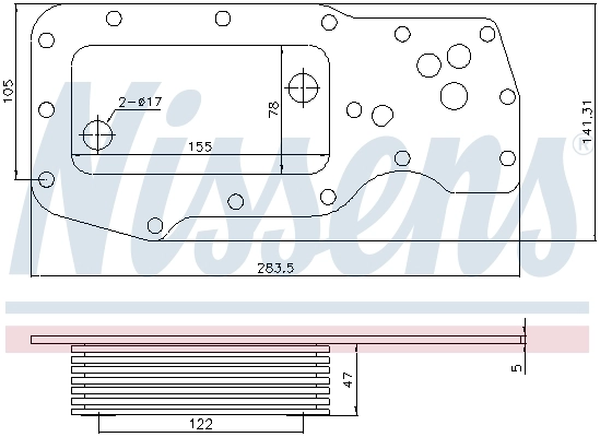 NISSENS 91131 Oil Cooler, engine oil