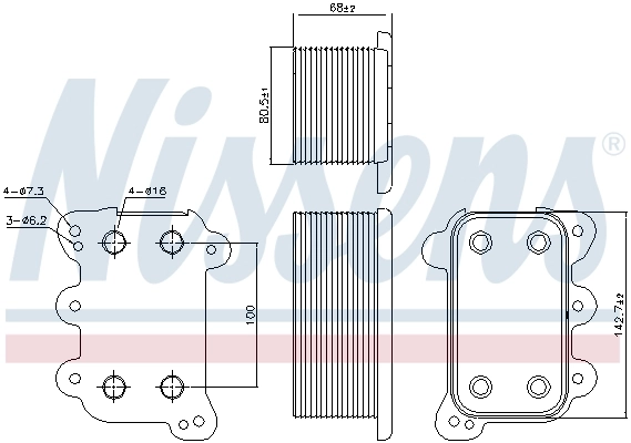 NISSENS 90746 Oil Cooler, engine oil