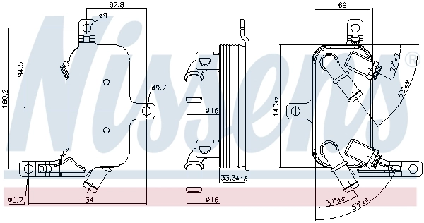 NISSENS 91109 Oil Cooler, automatic transmission