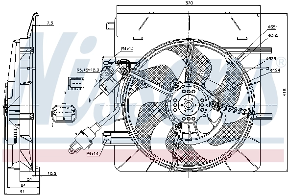 NISSENS 85307 Fan, engine cooling